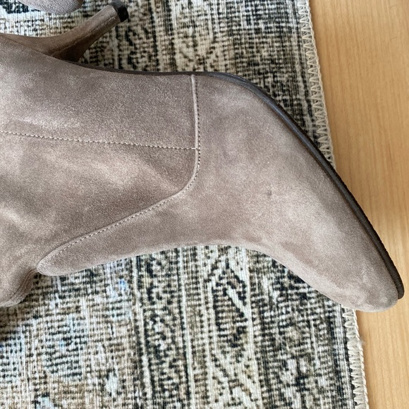Stuart Weitzman OTK Taupe Suede Boots - Picture 8 of 10